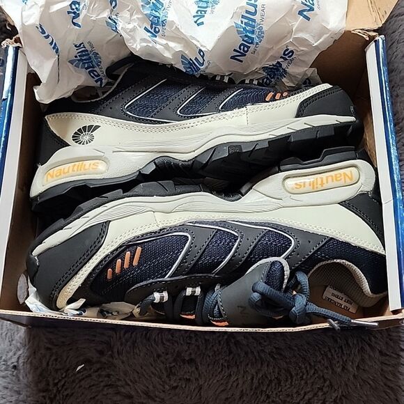 NIB Nautilus Safety Footwear Men's 8W Style N1326 W Blue and Black - Picture 2 of 9